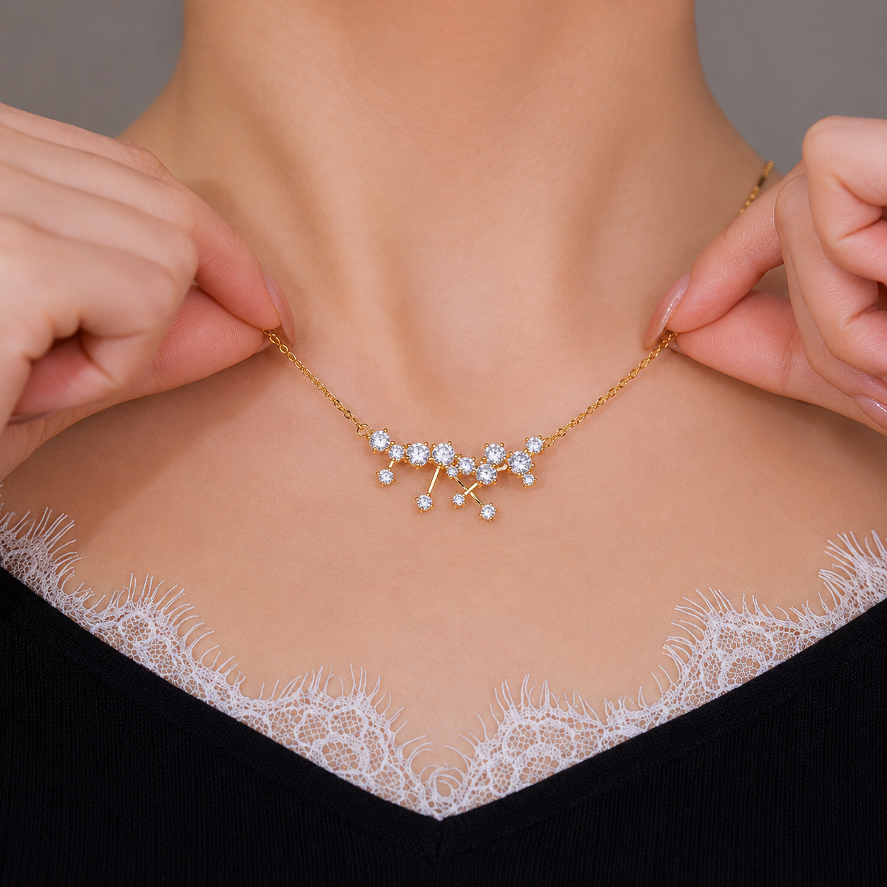Luxury CZ Diamond Necklace(24k Gold Plated)