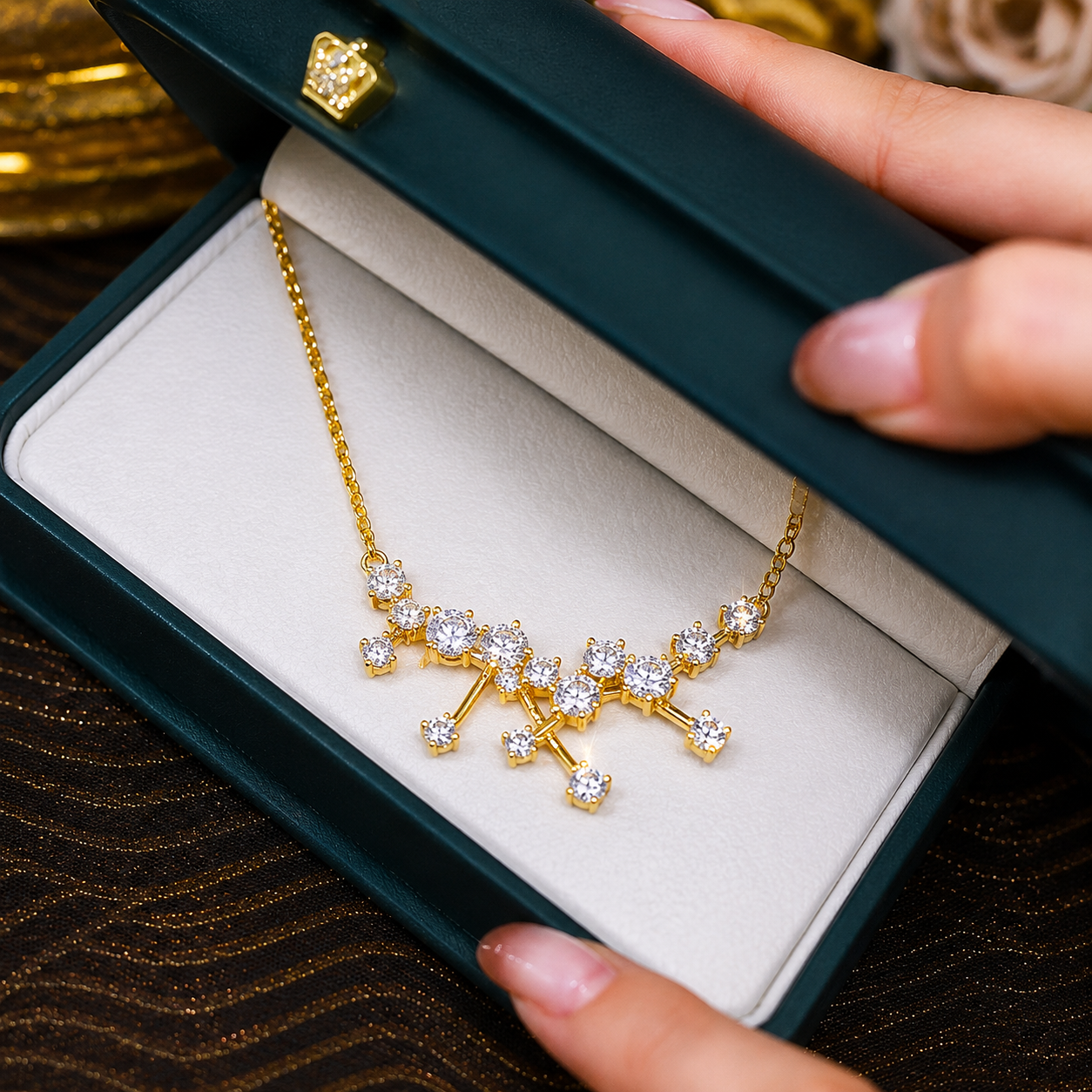 Luxury CZ Diamond Necklace(24k Gold Plated)