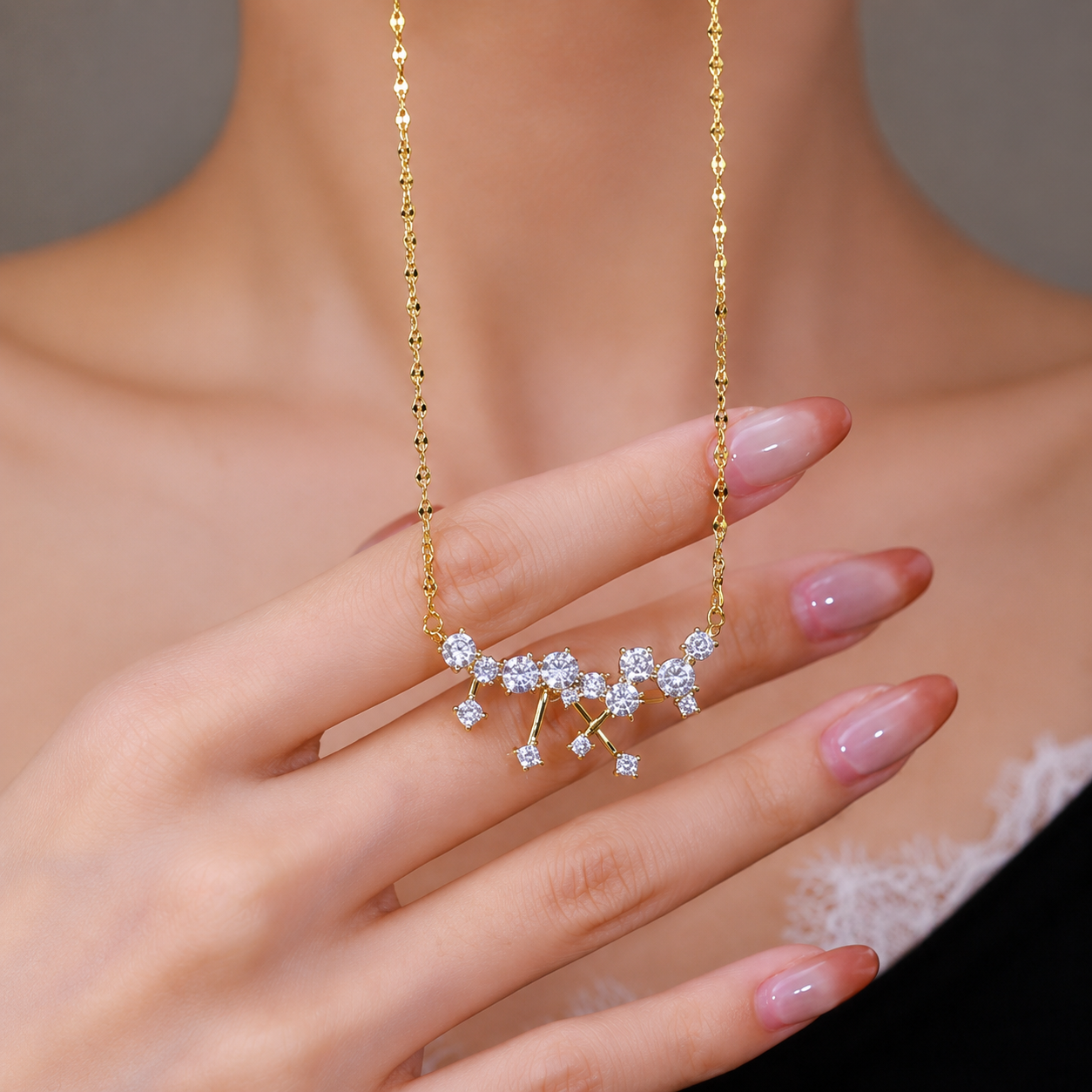 Luxury CZ Diamond Necklace(24k Gold Plated)