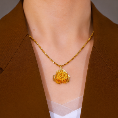 Luxury Golden Rose Pendant(24k Gold plated)