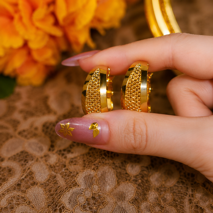 Elite Gold Hoops(24k Gold plated)