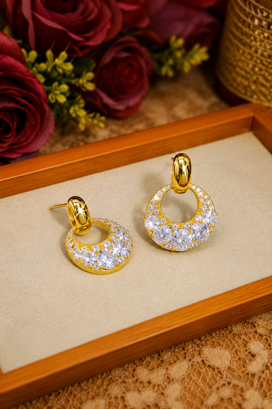 18K Gold Plated Zircon Earrings
