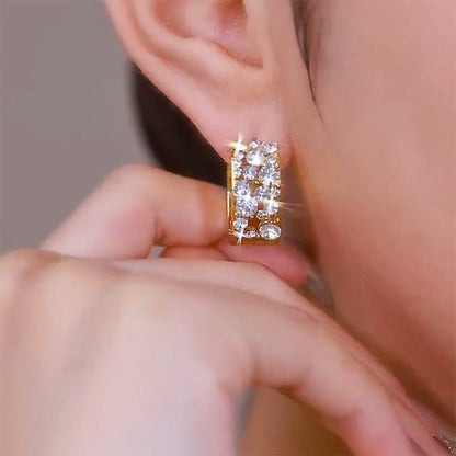 Diamond gleam earrings(24k gold plated)