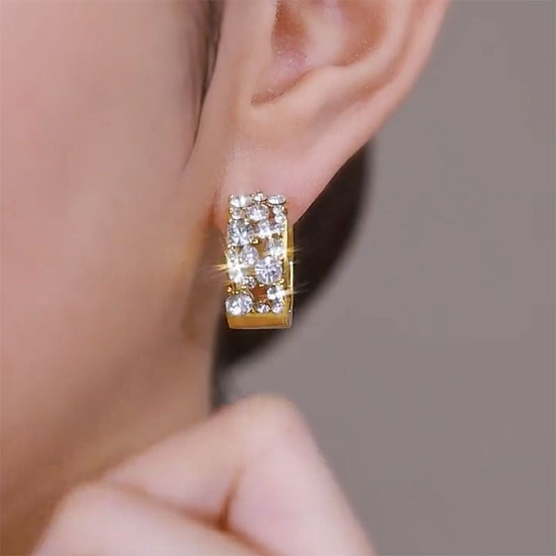 Diamond gleam earrings(24k gold plated)