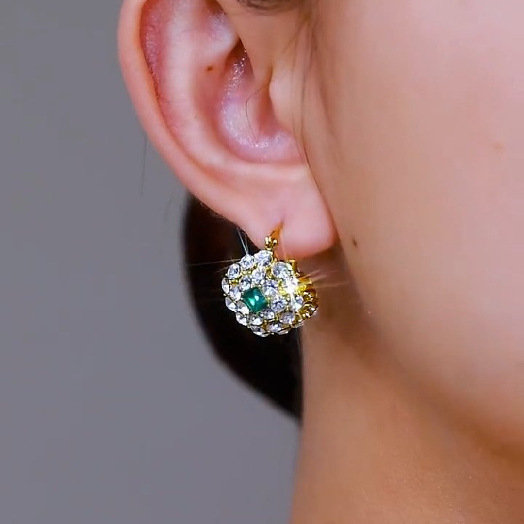 Diamond basket earrings(Gold Plated)