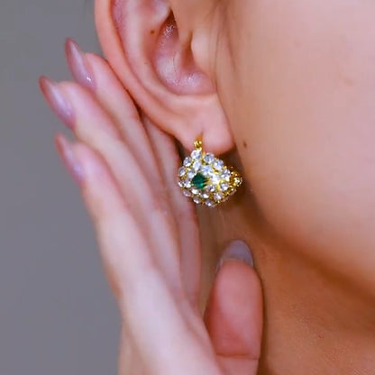 Diamond basket earrings(Gold Plated)