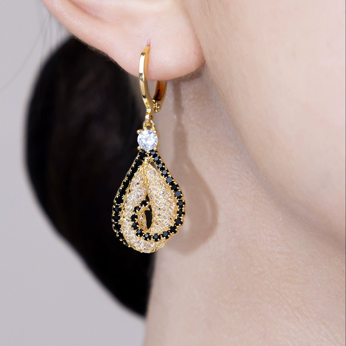 Golden Mesh Earrings(24k gold plated)