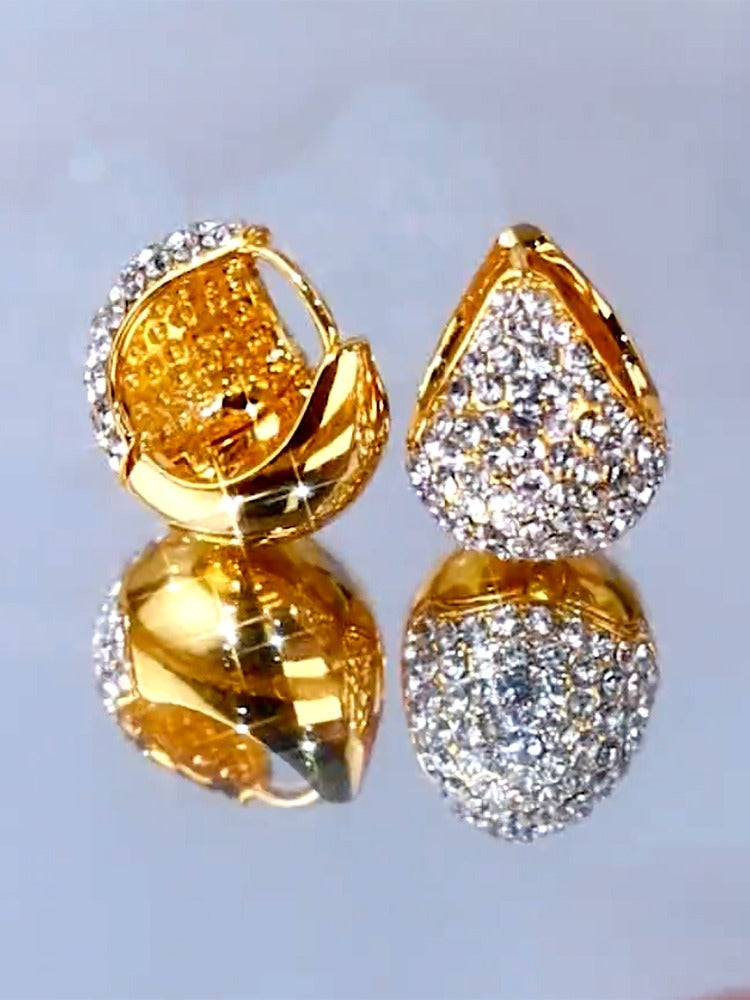 Trendy Diamond earrings(24k gold plated)