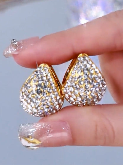 Trendy Diamond earrings(24k gold plated)