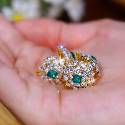 Diamond basket earrings(Gold Plated)