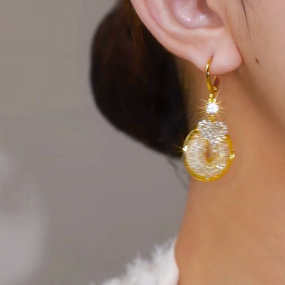 High_Grade Gold Wire Mesh Circle Earings