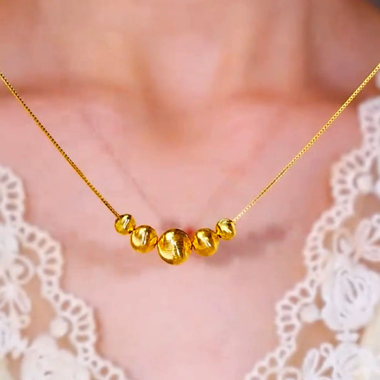 Golden beads necklace(24k gold plated)