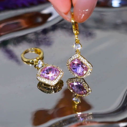 High end purple diamond(24k gold plated)