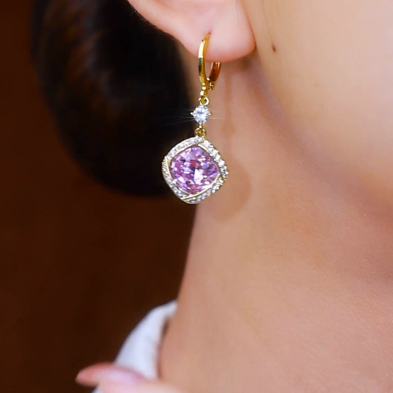 High end purple diamond(24k gold plated)
