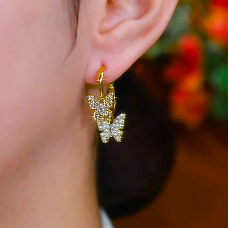 Butterfly earrings (24k gold plated)