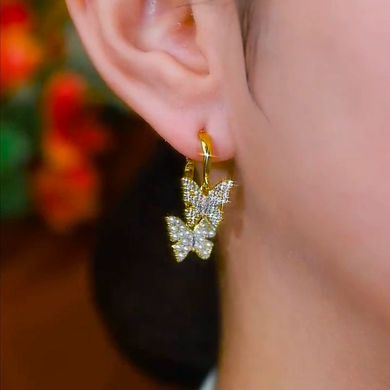 Butterfly earrings (24k gold plated)