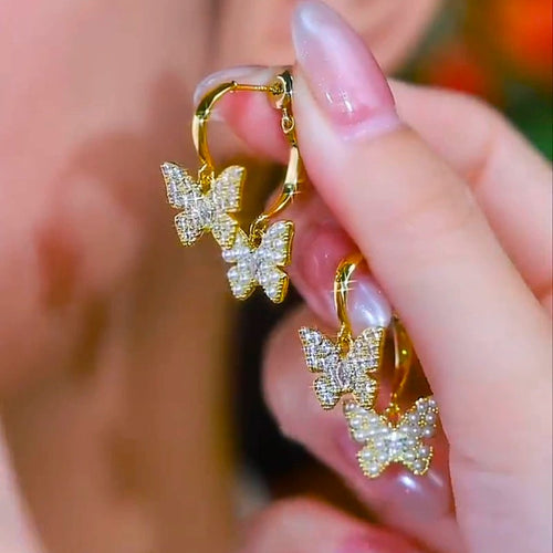 Butterfly earrings (24k gold plated)