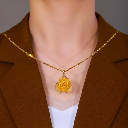 Luxury Golden Rose Pendant(24k Gold plated)