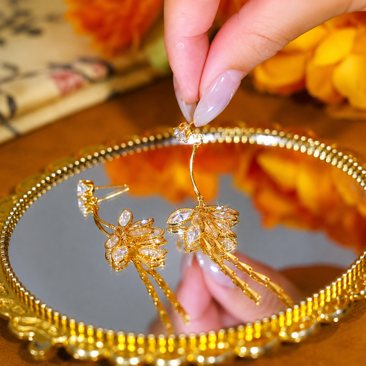 American diamond zircon Earrings (24k gold plated)